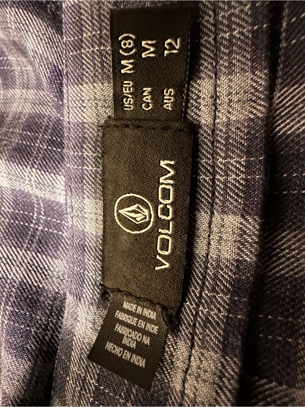 Volcom Blue and Light Blue Plaid Mini Skirt